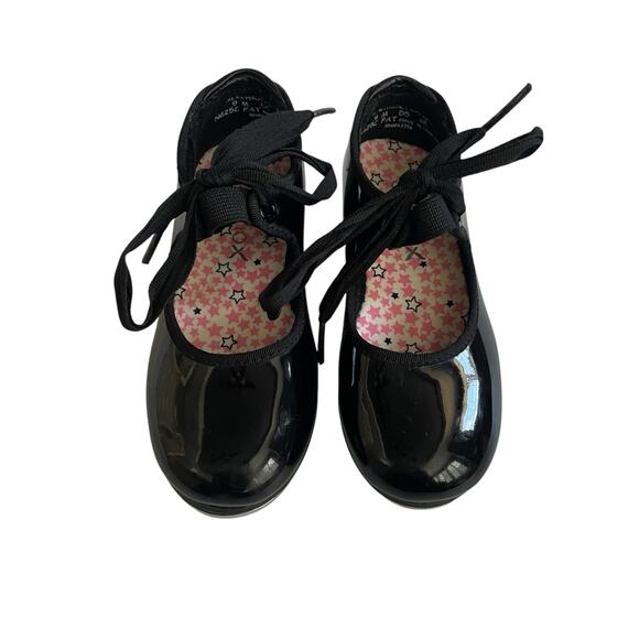 Capezio Jr. Tyette Tap Shoes Girls Size 9M Black Patent Tap Shoes (N625C) PAT9M - Picture 1 of 8